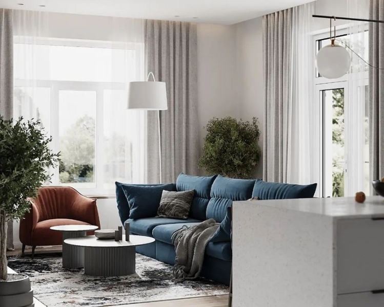 Синий диван в интерьере: советы по выбору и лучшие варианты сочетаний + 105 фото