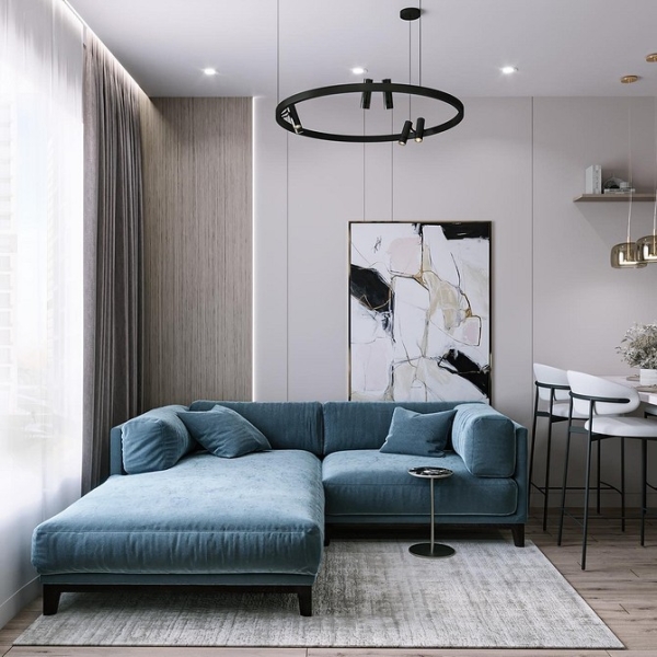 Синий диван в интерьере: советы по выбору и лучшие варианты сочетаний + 105 фото