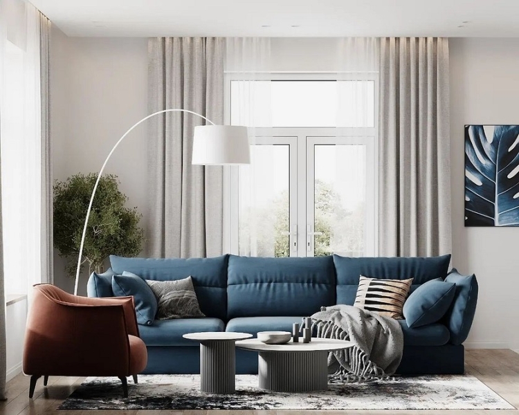 Синий диван в интерьере: советы по выбору и лучшие варианты сочетаний + 105 фото