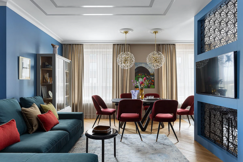 Синий диван в интерьере: советы по выбору и лучшие варианты сочетаний + 105 фото