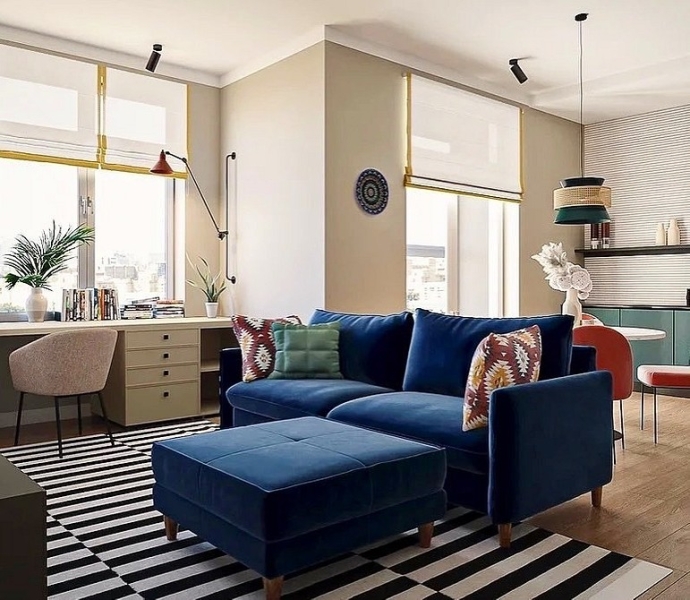 Синий диван в интерьере: советы по выбору и лучшие варианты сочетаний + 105 фото