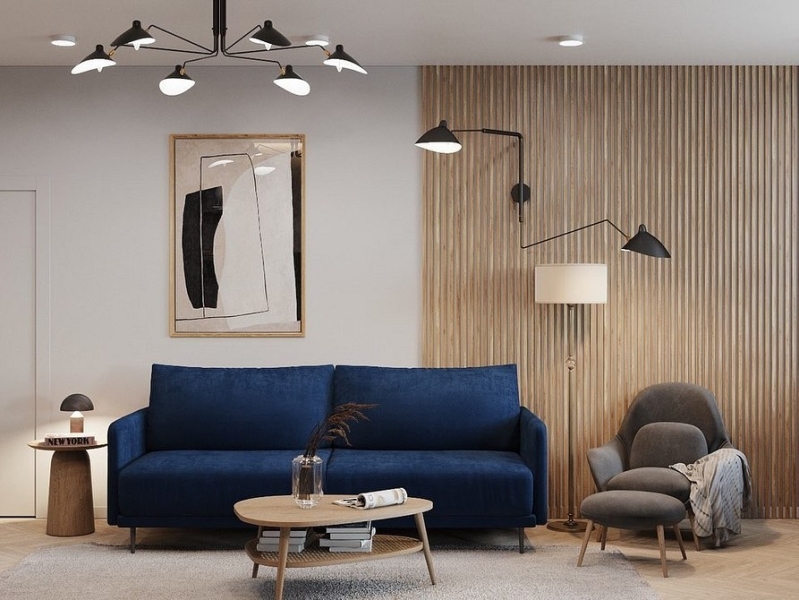 Синий диван в интерьере: советы по выбору и лучшие варианты сочетаний + 105 фото