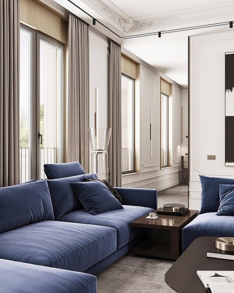 Синий диван в интерьере: советы по выбору и лучшие варианты сочетаний + 105 фото
