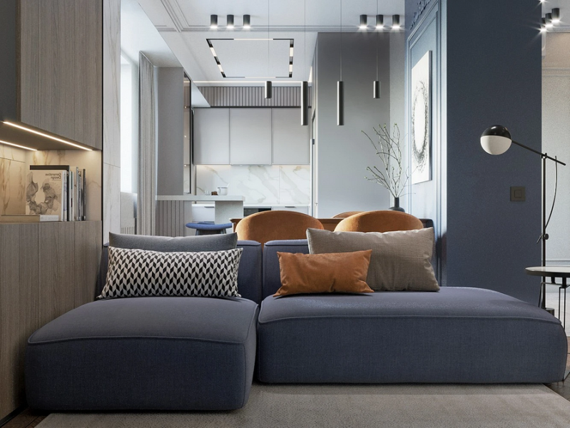 Синий диван в интерьере: советы по выбору и лучшие варианты сочетаний + 105 фото