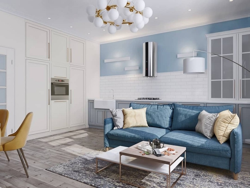Синий диван в интерьере: советы по выбору и лучшие варианты сочетаний + 105 фото