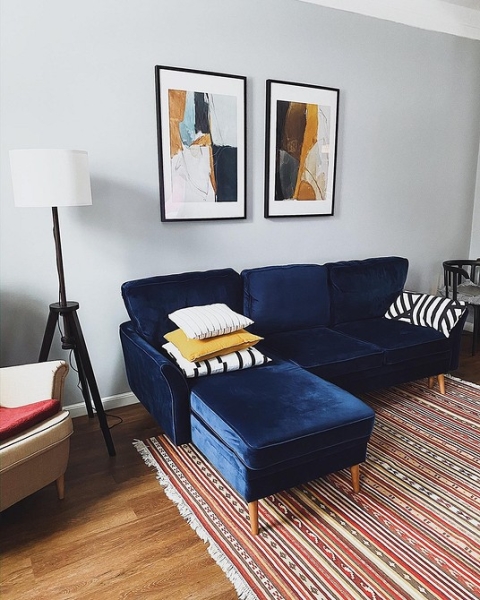 Синий диван в интерьере: советы по выбору и лучшие варианты сочетаний + 105 фото