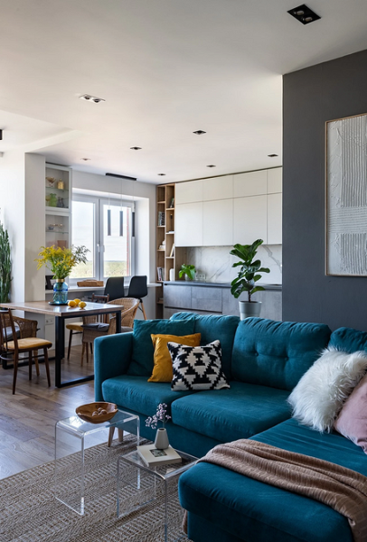 Синий диван в интерьере: советы по выбору и лучшие варианты сочетаний + 105 фото