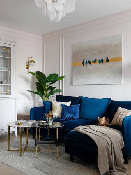 Синий диван в интерьере: советы по выбору и лучшие варианты сочетаний + 105 фото