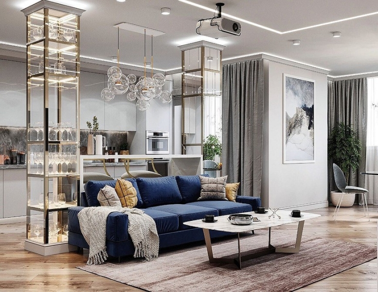 Синий диван в интерьере: советы по выбору и лучшие варианты сочетаний + 105 фото