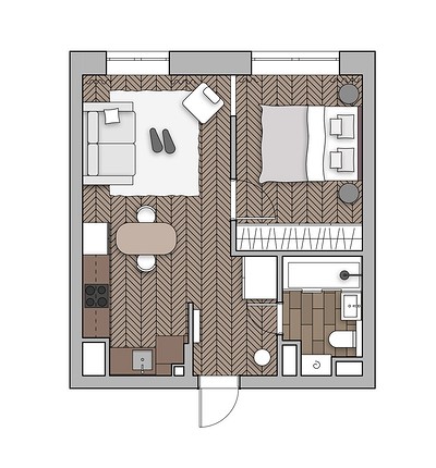 Стильная квартира 37 кв. м, которую дизайнер сделала полностью удаленно