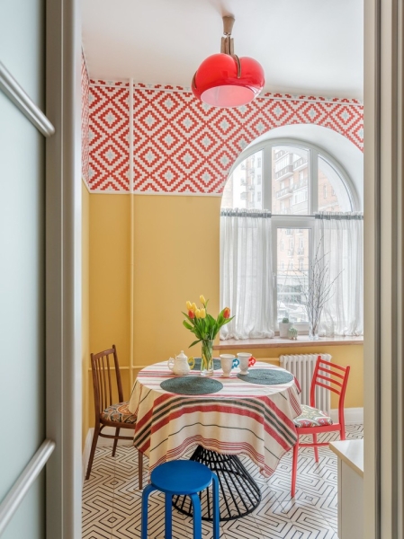 Интерьер в стиле фьюжн в московской сталинке