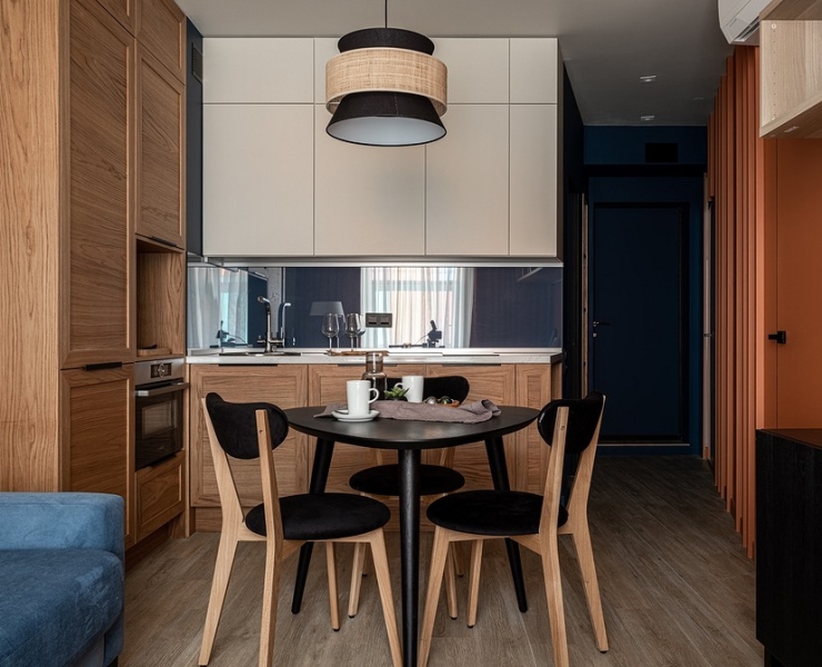 Как на 36 кв. м уместили все: маленькая квартира со спальней, кухней-гостиной и двумя гардеробными