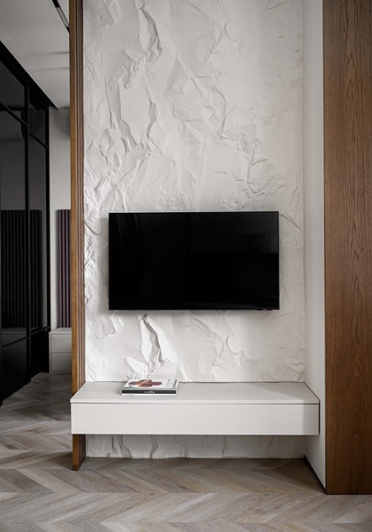 Как в однокомнатной квартире 36 кв. м выделить спальню, кухню-гостиную и гардеробную? Реальный пример интерьера