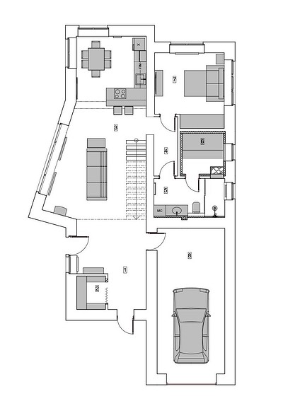 Необычная планировка и эффектный интерьер: уединенный загородный дом у поймы реки Дон