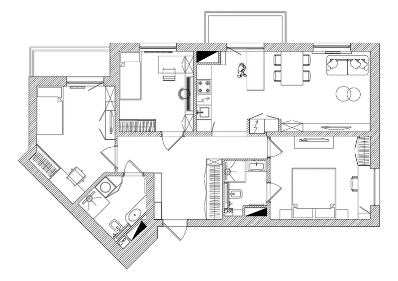 Планировка трехкомнатной квартиры: 5 примеров и варианты оформления для разных сценариев