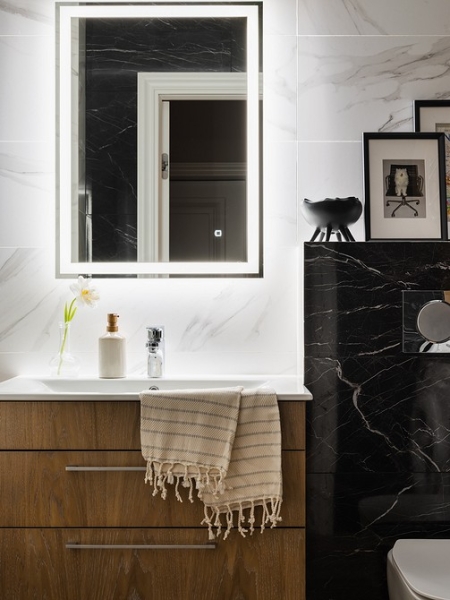 Современная классика в московской новостройке: квартира 58 кв. м для мужчины