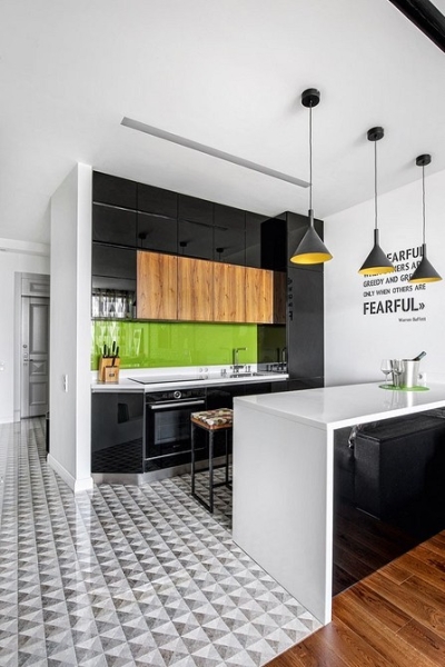 6 потрясающих кухонь с глянцевыми фасадами