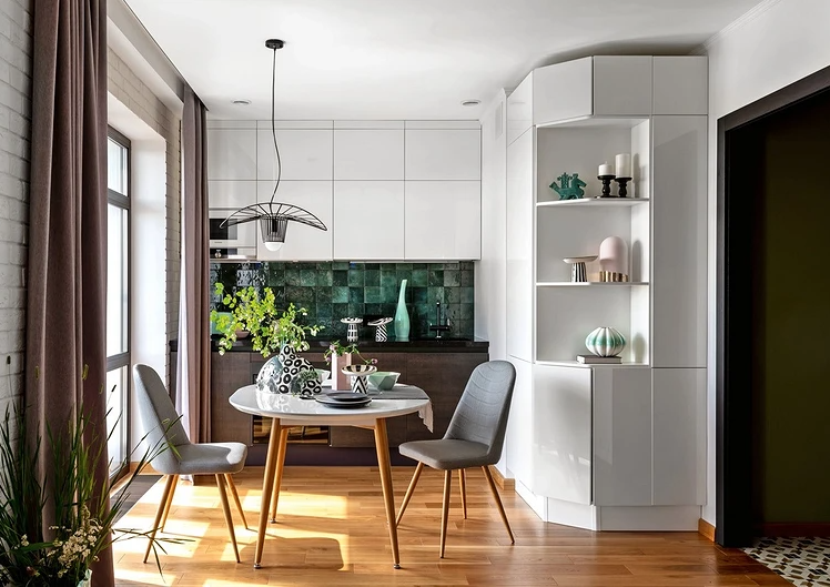 6 потрясающих кухонь с глянцевыми фасадами