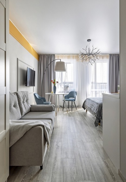 
                                До и после: маленькая студия 27 кв. м для троих гостей                            