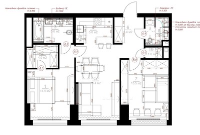 
                                Яркая и функциональная квартира 72 кв. м в Москве для семьи с тремя дочками                             