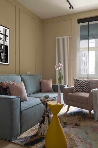 
                                Красиво и удобно: квартира с двумя гостиными для молодой пары                            