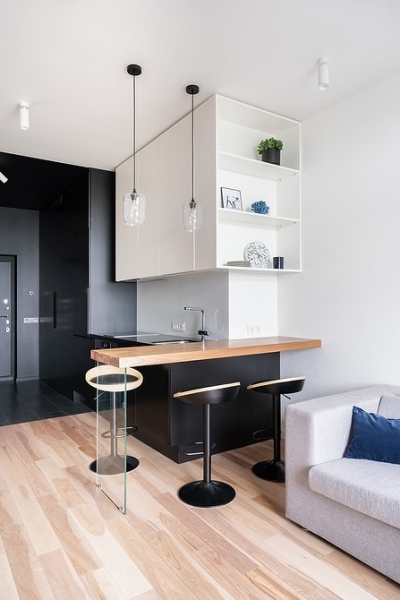 Кухня в коридоре: плюсы и минусы, особенности согласования и 4 варианта планировки (62 фото)