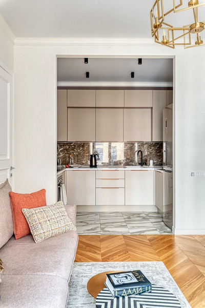 Кухня в коридоре: плюсы и минусы, особенности согласования и 4 варианта планировки (62 фото)