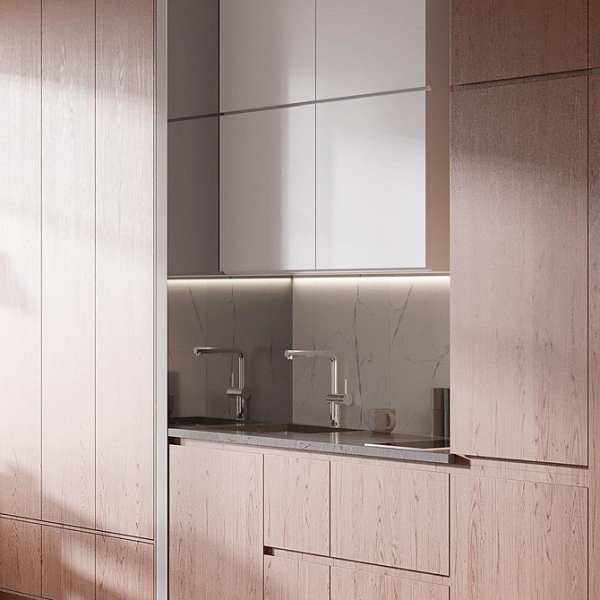 Кухня в коридоре: плюсы и минусы, особенности согласования и 4 варианта планировки (62 фото)