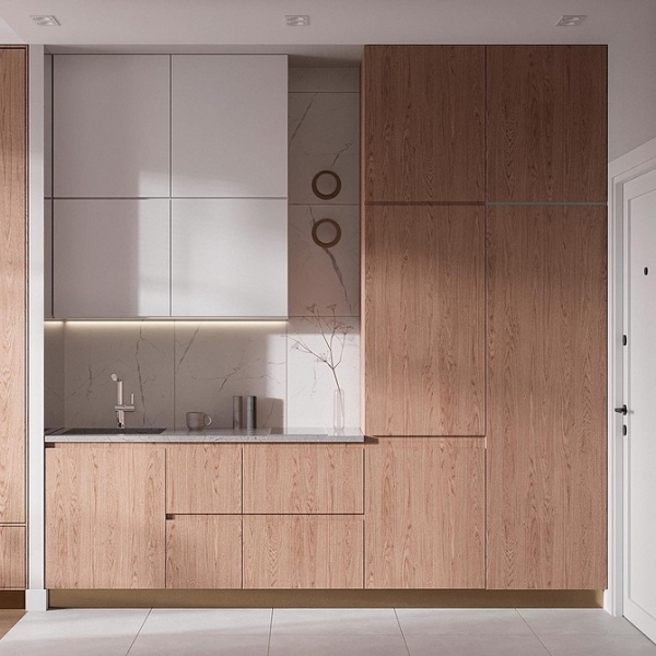 Кухня в коридоре: плюсы и минусы, особенности согласования и 4 варианта планировки (62 фото)