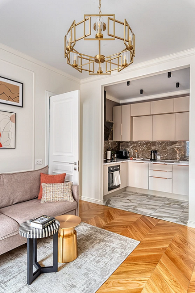 Кухня в коридоре: плюсы и минусы, особенности согласования и 4 варианта планировки (62 фото)