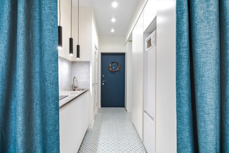 Кухня в коридоре: плюсы и минусы, особенности согласования и 4 варианта планировки (62 фото)