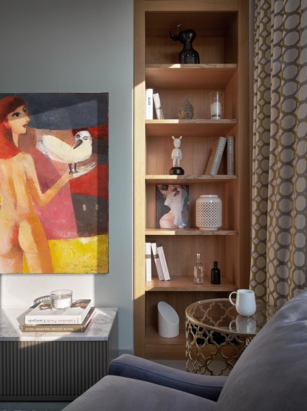 Квартира в серых тонах с яркими акцентами 54 м²