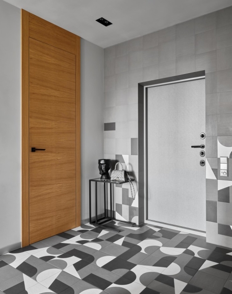 Квартира в серых тонах с яркими акцентами 54 м²