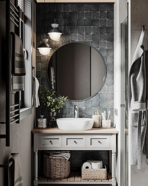 
                                Модная плитка в ванную-2023: 7 главных трендов и 100 стильных фотоидей                            