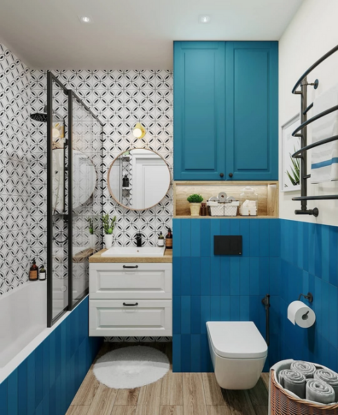 
                                Модная плитка в ванную-2023: 7 главных трендов и 100 стильных фотоидей                            