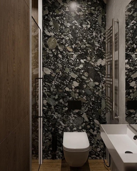 
                                Модная плитка в ванную-2023: 7 главных трендов и 100 стильных фотоидей                            