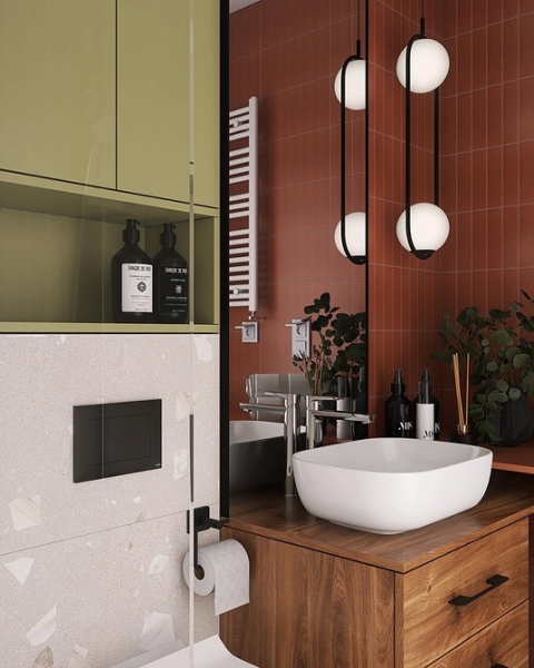 
                                Модная плитка в ванную-2023: 7 главных трендов и 100 стильных фотоидей                            