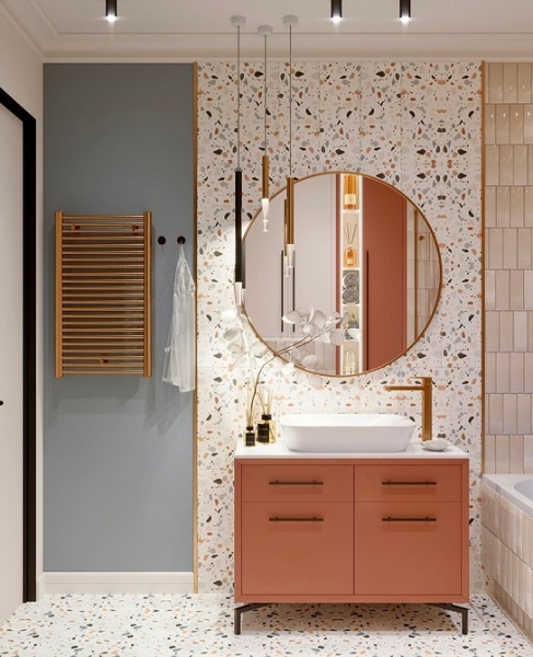 
                                Модная плитка в ванную-2023: 7 главных трендов и 100 стильных фотоидей                            