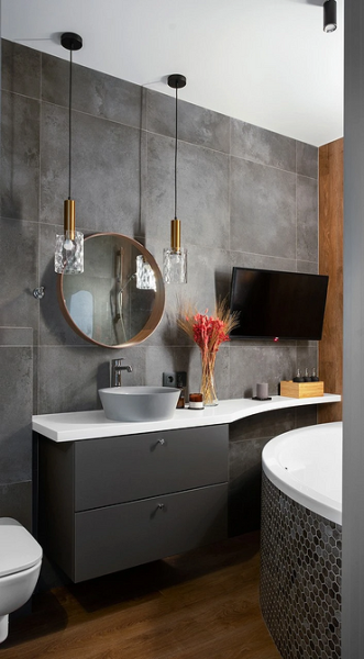 
                                Модная плитка в ванную-2023: 7 главных трендов и 100 стильных фотоидей                            