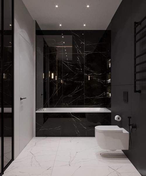 
                                Модная плитка в ванную-2023: 7 главных трендов и 100 стильных фотоидей                            