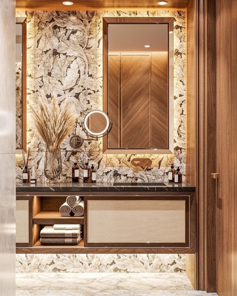 
                                Модная плитка в ванную-2023: 7 главных трендов и 100 стильных фотоидей                            