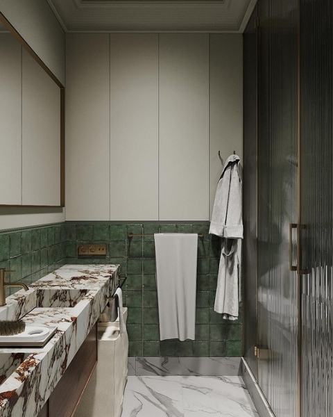 
                                Модная плитка в ванную-2023: 7 главных трендов и 100 стильных фотоидей                            