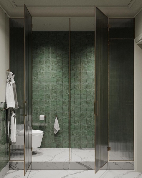 
                                Модная плитка в ванную-2023: 7 главных трендов и 100 стильных фотоидей                            