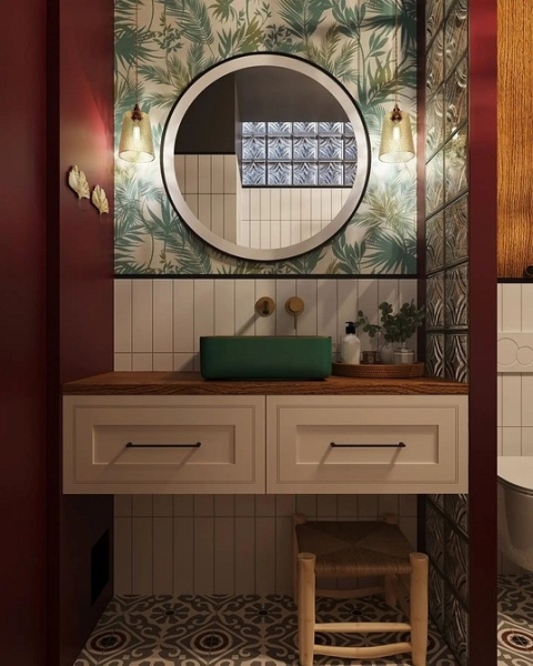 
                                Модная плитка в ванную-2023: 7 главных трендов и 100 стильных фотоидей                            