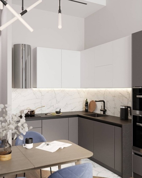 Угловой кухонный гарнитур для кухни: 5 вариантов планировки и примеры проектов (105 фото)