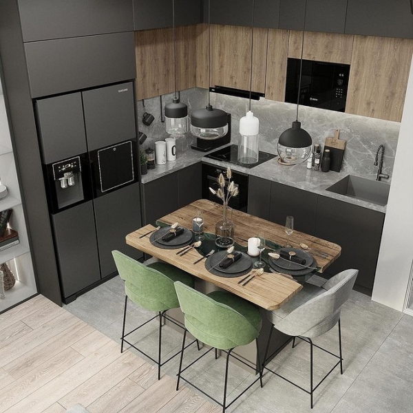 Угловой кухонный гарнитур для кухни: 5 вариантов планировки и примеры проектов (105 фото)