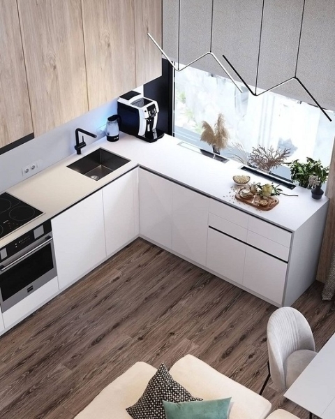 Угловой кухонный гарнитур для кухни: 5 вариантов планировки и примеры проектов (105 фото)