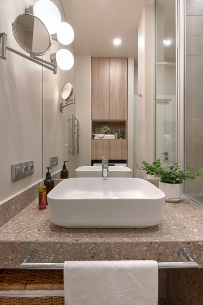 Бежевая ванная: правила оформления, варианты палитры и 70 стильных фото