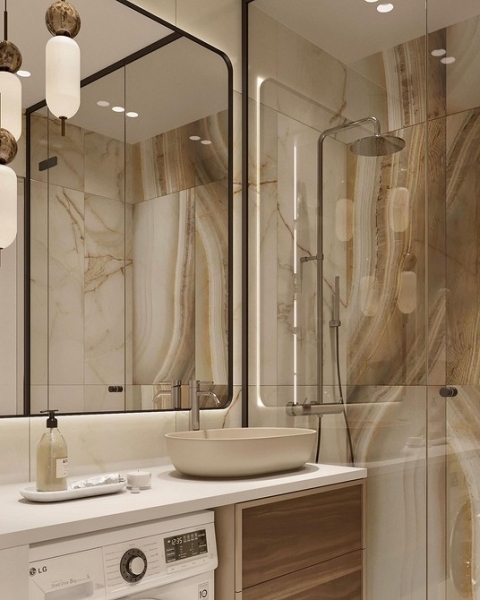 Бежевая ванная: правила оформления, варианты палитры и 70 стильных фото