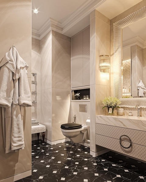 Бежевая ванная: правила оформления, варианты палитры и 70 стильных фото